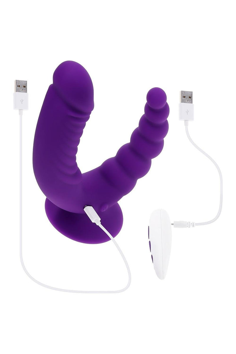 DILDO DUPLO RIDER COM COMANDO E CARREGADOR USB