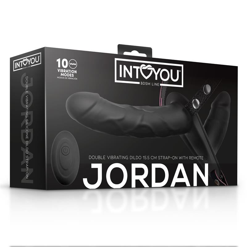 ARNÊS JORDAN DILDO DUPLO COM VIBRAÇÃO E CONTROLO REMOTO