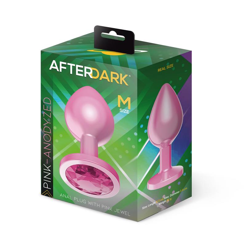 PLUG ANAL AFTERDARK ANODIZADO ROSA COM ROSA