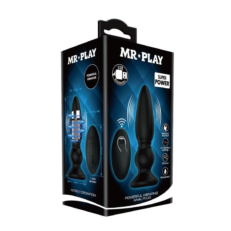 MR PLAY PLUG ANAL COM VIBRAÇÃO E CONTROLO REMOTO