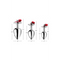 KIT DE 3 PLUGS COM PEDRA VERMELHA E SINOS
