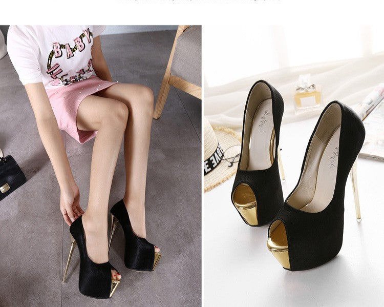 SANDÁLIAS DE SALTO ALTO 16 CM EM COR PRETO