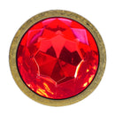 KIT DE 3 PLUGS DOURADOS COM PEDRA VERMELHA