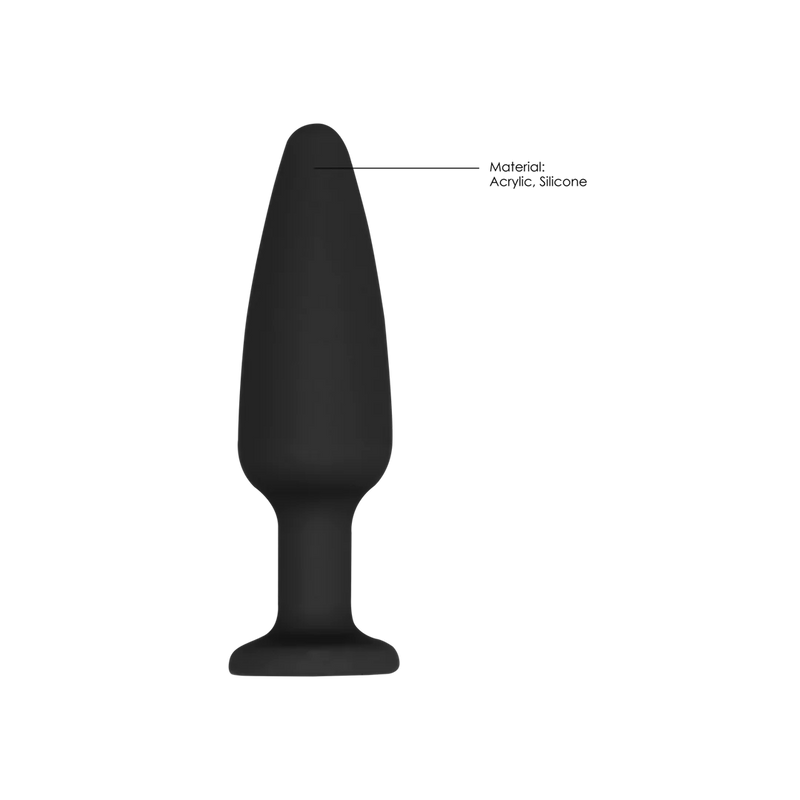 BUTT PLUG DE SILICONE COM BRILHANTE TRANSPARENTE