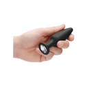 BUTT PLUG DE SILICONE COM BRILHANTE TRANSPARENTE