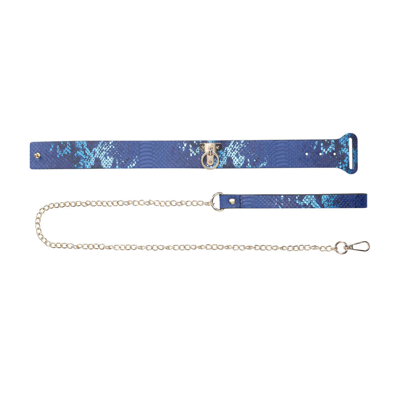 COLEIRA COM TRELA FLORENCE COLLECTION AZUL OUCH!