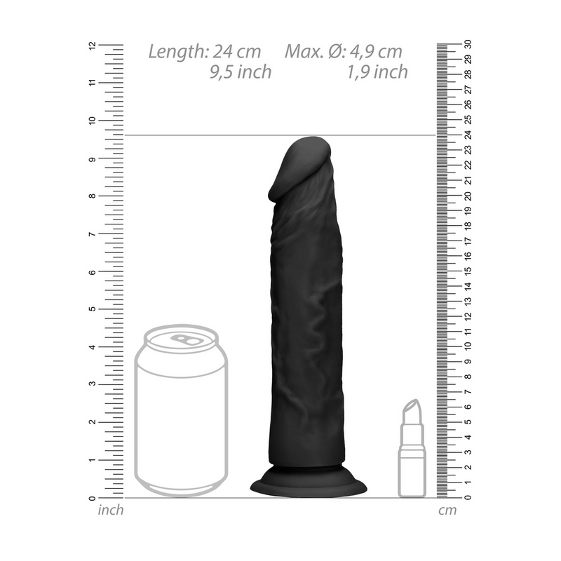 DILDO REALISTICO PRETO 9 - 24,4CM