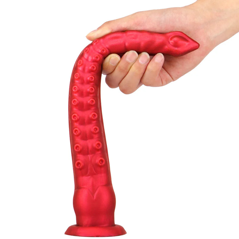 DILDO DE SILICONE DE TENTÁCULO DE POLVO COMPRIDO