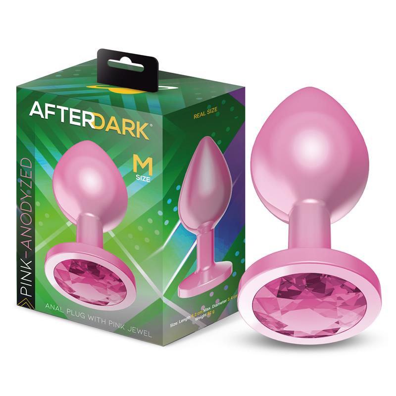 PLUG ANAL AFTERDARK ANODIZADO ROSA COM ROSA