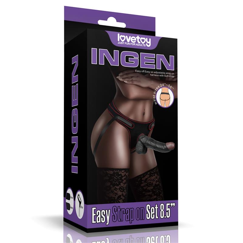 STRAP-ON COM DILDO REALISTICO E TESTICULOS 8,5