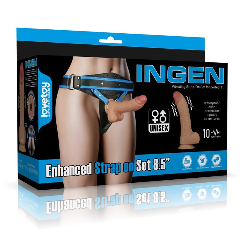 STRAP-ON COM DILDO VIBRATÓRIO 8,5"
