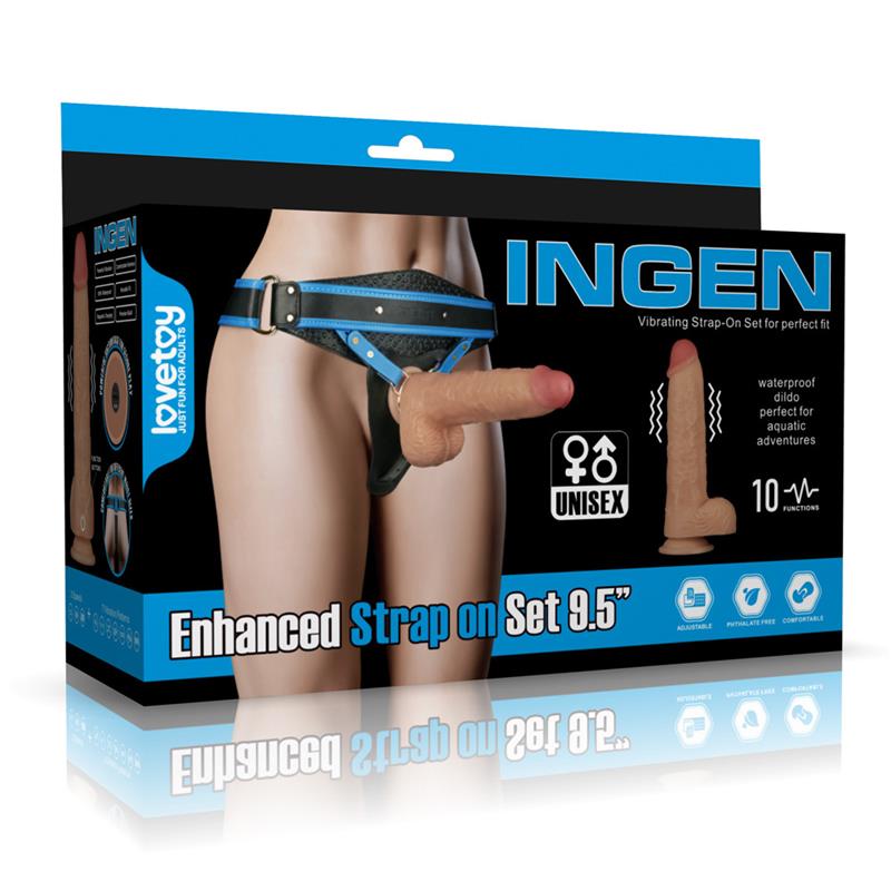 STRAP-ON COM DILDO VIBRATÓRIO 9,5"