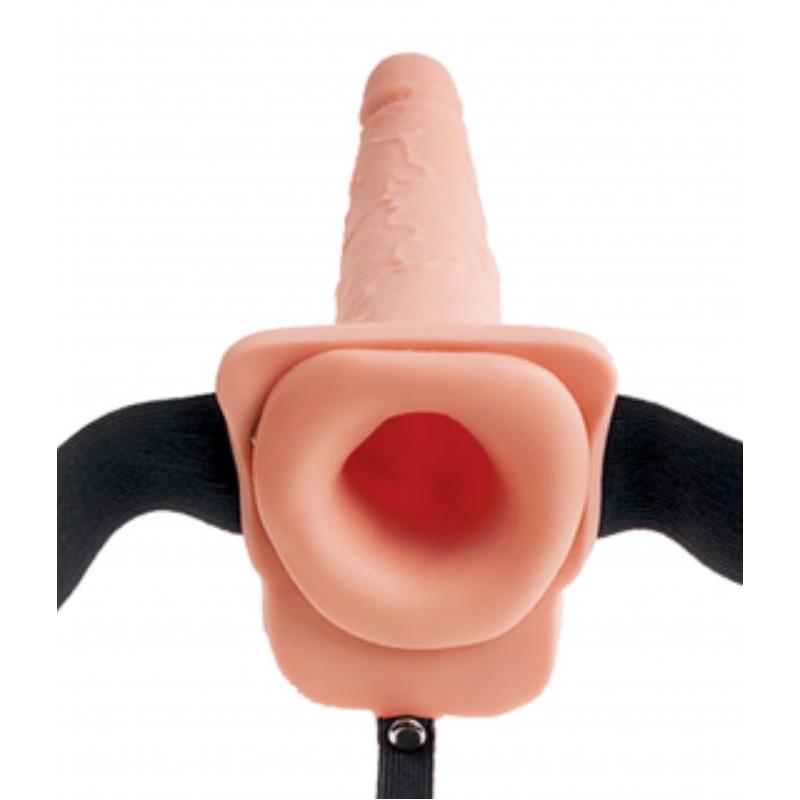 ARNÊS COM DILDO OCO E EJACULAÇÃO 9" HOLLOW SQUIRTING STRAP-ON FETISH FANTASY SERIES