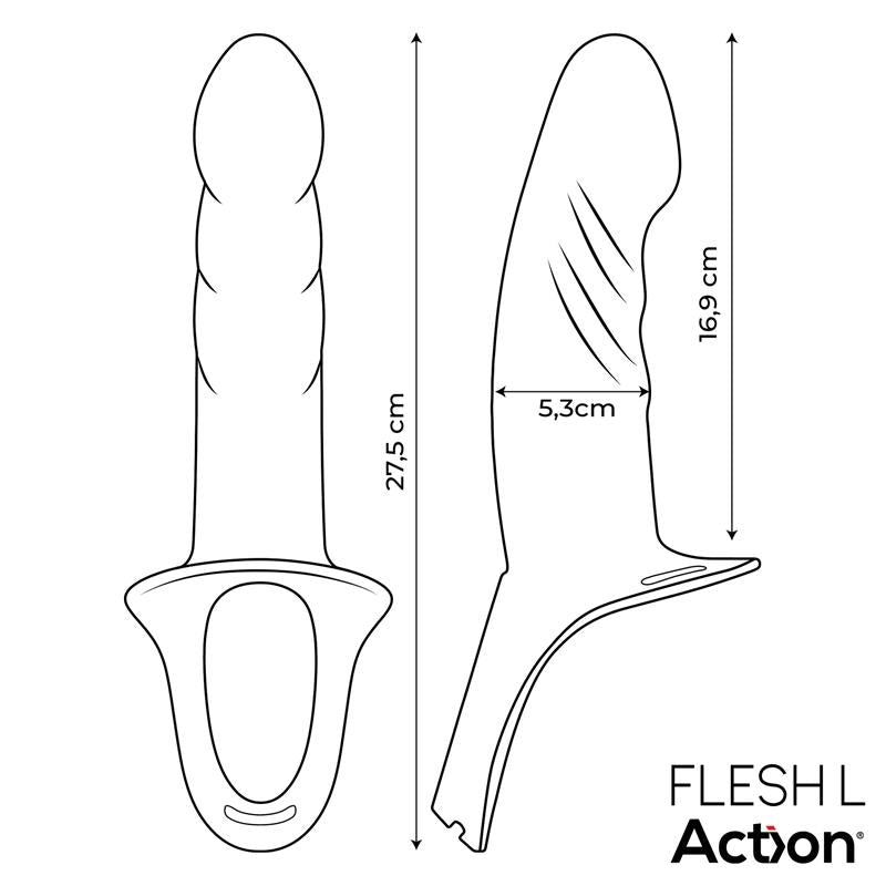 STRAP-ON COM DILDO OCO EM SILICONE TAM. L