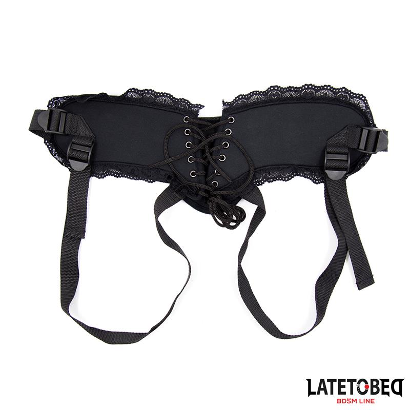 ARNÊS DE RENDA COM TIRA E ANEL DE SILICONE AJUSTÁVEL