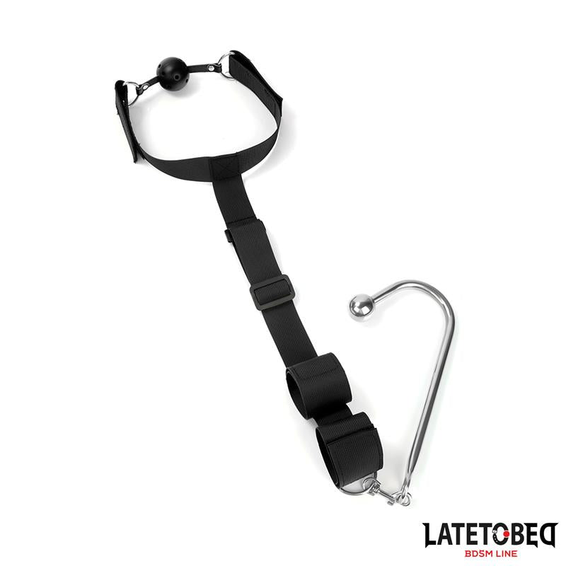KIT BONDAGE COM MORDAÇA, ALGEMAS E GANCHO ANAL