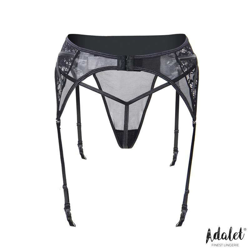 CONJUNTO DE LIGA COM RENDA FLORAL E TANGA