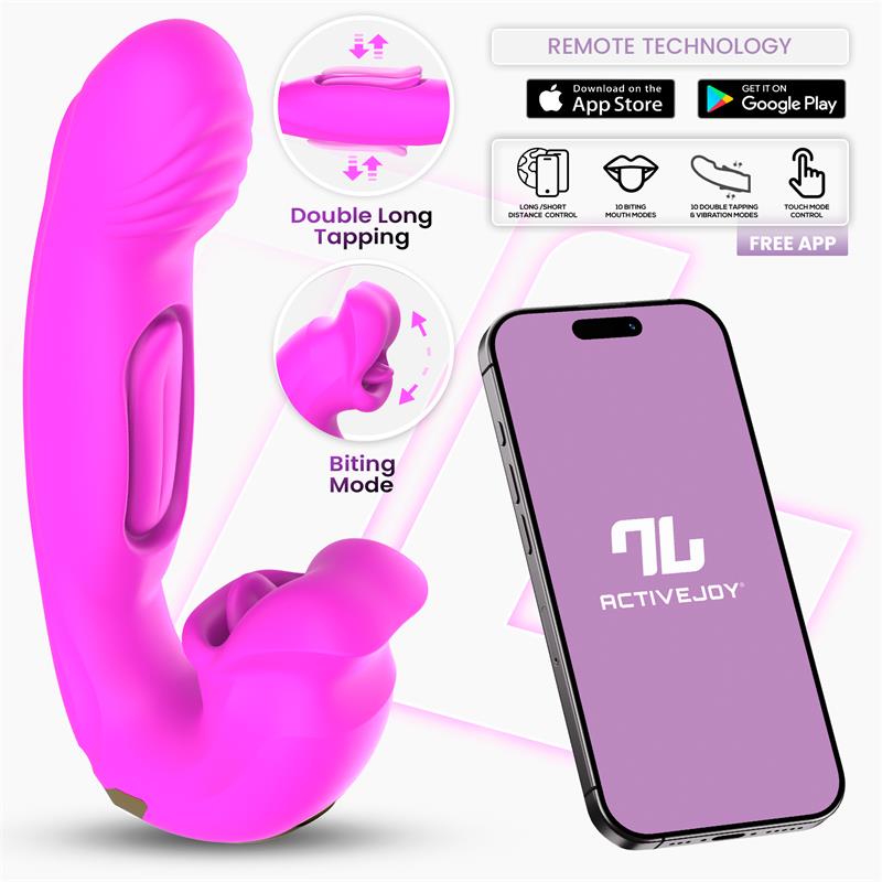 VIBRADOR BIMBY DOUBLE TAPPING COM LÍNGUA E MORDIDELA COM APP