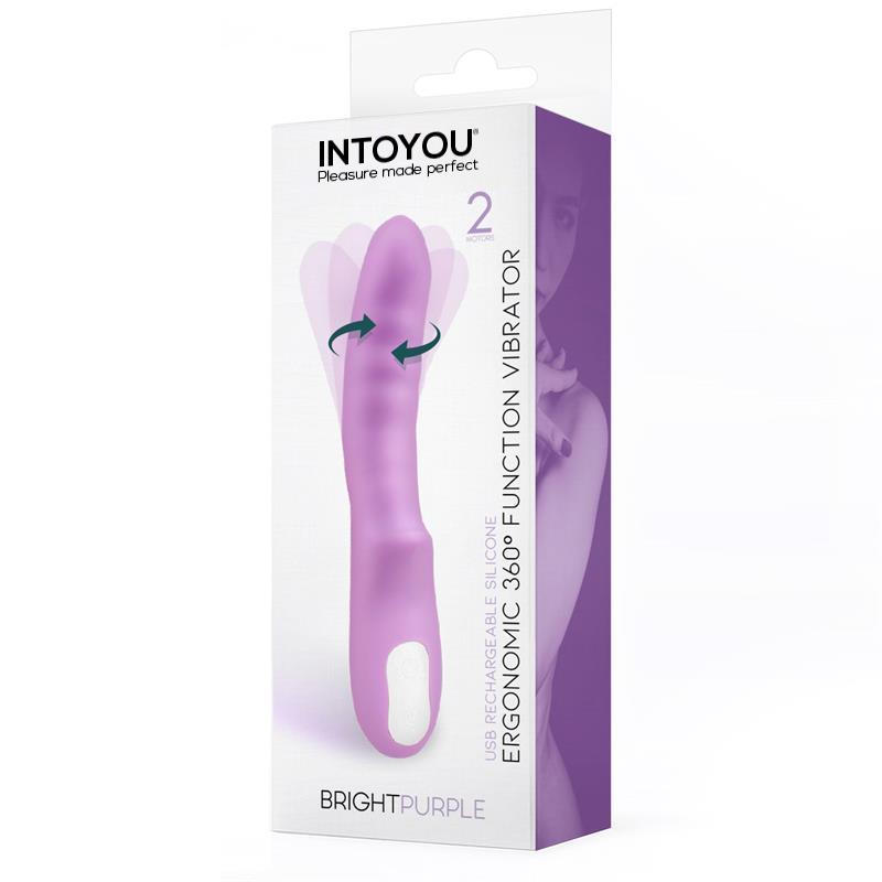 VIBRADOR ROTATIVO DOUBLE MOTOR 360º USB SILICONE