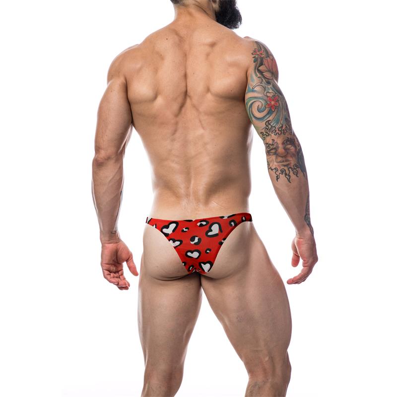 CUECA CAVADA C4M11 VERMELHA COM CORAÇÕES