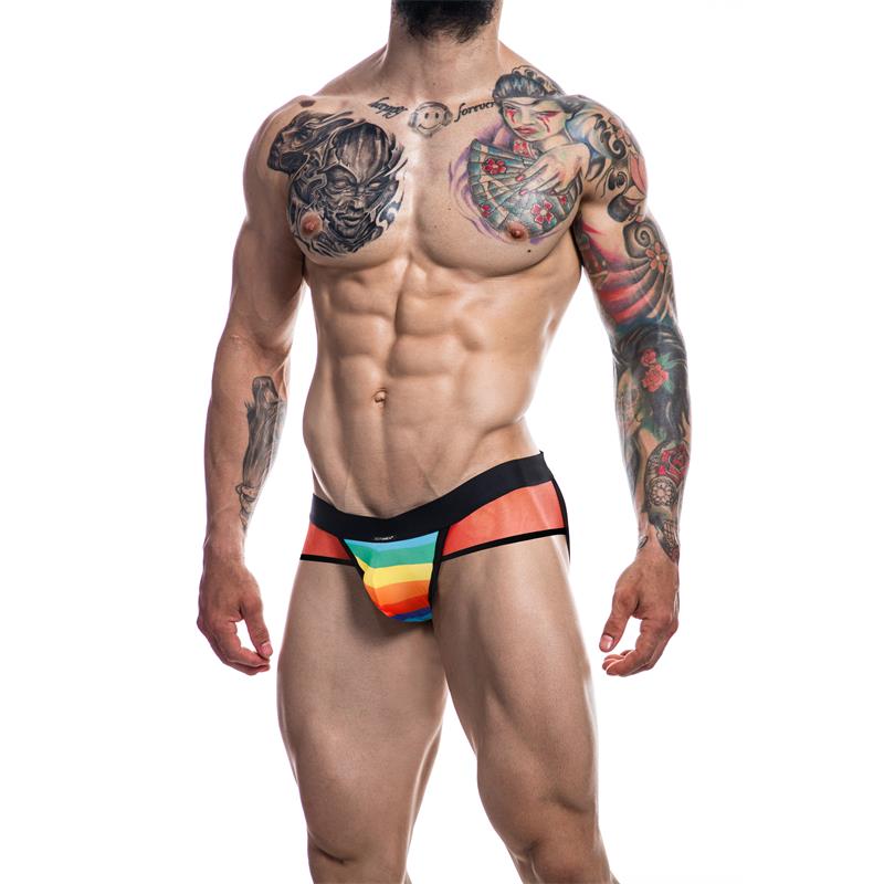 JOCKSTRAP COM TRANSPARÊNCIAS EM ARCO-ÍRIS