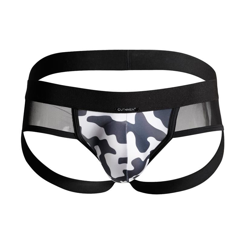 JOCKSTRAP COM TRANSPARÊNCIAS EM PADRÃO VACA