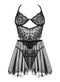 CAMISA DE NOITE E TANGA DARK MIRAGE PRETA BEAUTY NIGHT FASHION