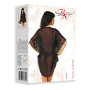 CAMISA DE NOITE E TANGA POPPY PRETO BEAUTY NIGHT FASHION TAM. S/L