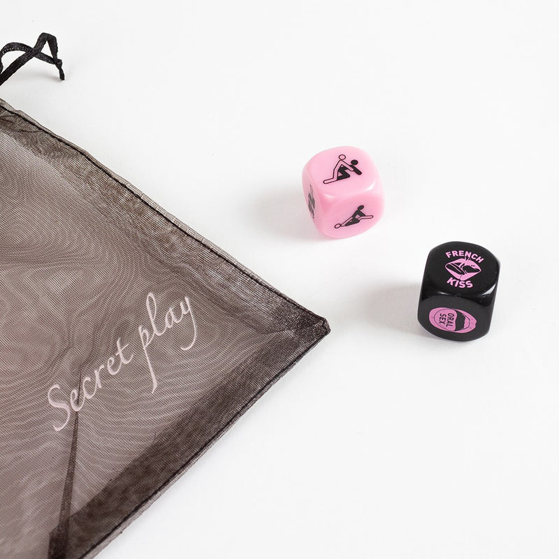 CONJUNTO 2 DADOS FOREPLAY FANATICS! DICE LOVERS! SECRET PLAY