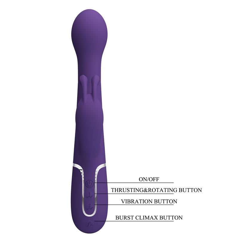 VIBRADOR PRETTYLOVE DEJON COM BOLAS DE IMPULSO E ROTAÇÃO USB