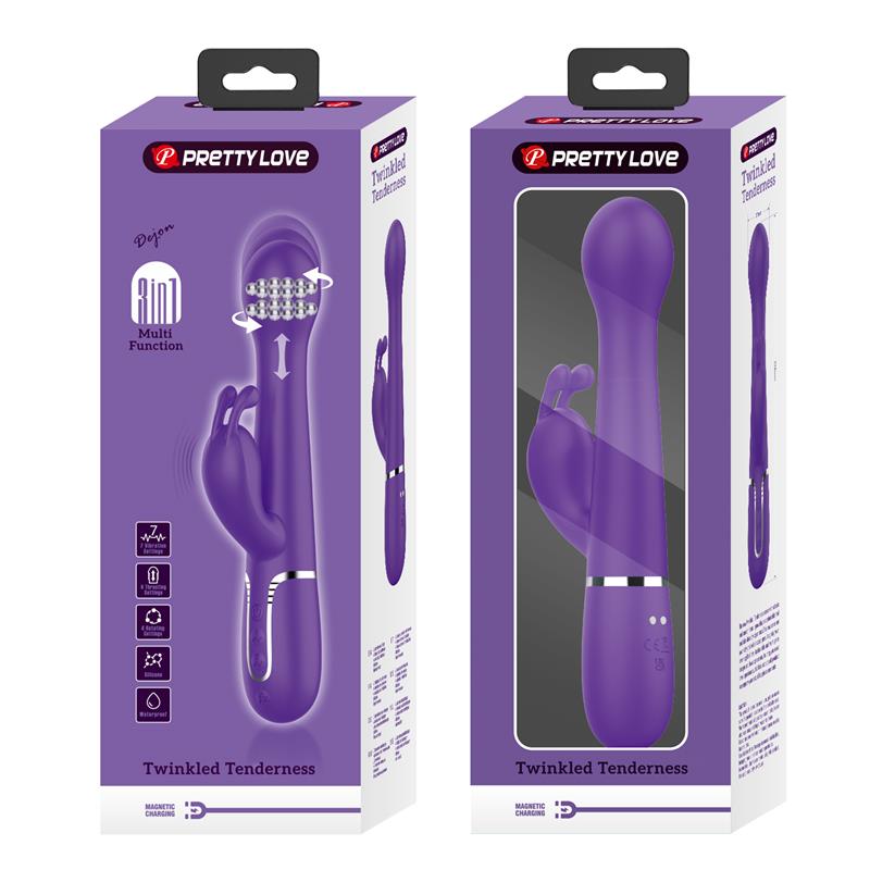 VIBRADOR PRETTYLOVE DEJON COM BOLAS DE IMPULSO E ROTAÇÃO USB