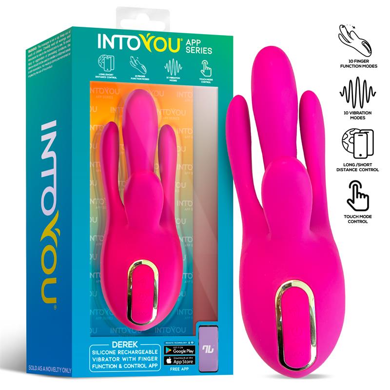 VIBRADOR DEREK COM MOVIMENTO DOS DEDOS E 3 MOTORES E APP