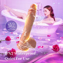 VIBRADOR DE SILICONE COM AQUECIMENTO E MOVIMENTO PARA CIMA E PARA BAIXO