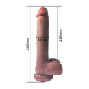VIBRADOR DE SILICONE COM AQUECIMENTO E MOVIMENTO PARA CIMA E PARA BAIXO 28CM