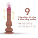DILDO COM VIBRAÇÃO E MOVIMENTO PARA CIMA E PARA BAIXO 22,5CM