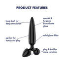 DILDO DE VIDRO COM PLUG TRIPLE CRYSTAL 1 SATISFYER