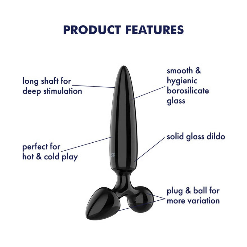 DILDO DE VIDRO COM PLUG TRIPLE CRYSTAL 1 SATISFYER