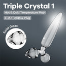 DILDO DE VIDRO COM PLUG TRIPLE CRYSTAL 1 SATISFYER