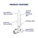 DILDO DE VIDRO COM PLUG TRIPLE CRYSTAL 1 SATISFYER