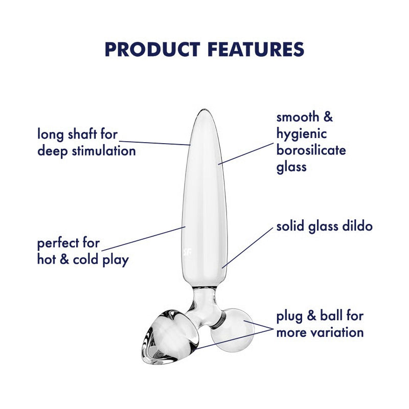 DILDO DE VIDRO COM PLUG TRIPLE CRYSTAL 1 SATISFYER