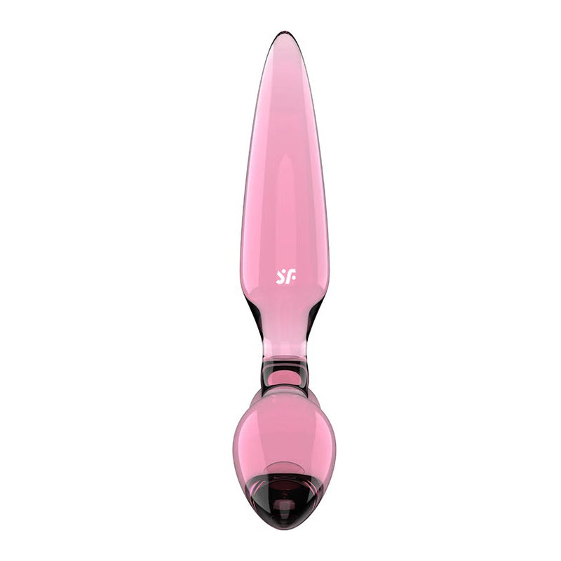 DILDO DE VIDRO COM PLUG TRIPLE CRYSTAL 2 SATISFYER