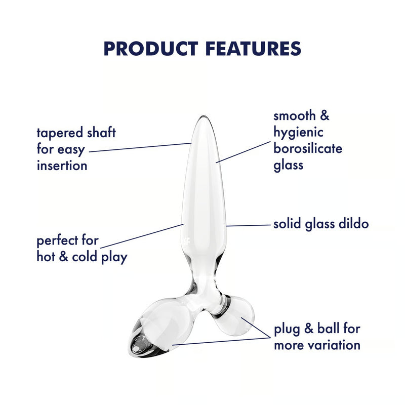 DILDO DE VIDRO COM PLUG TRIPLE CRYSTAL 2 SATISFYER