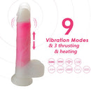 VIBRADOR DE SILICONE COM AQUECIMENTO E VIBRAÇÃO
