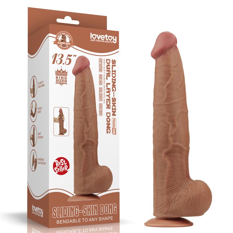 DILDO DUAL REALISTICO LAYER SLIDING SKIN 13.5"