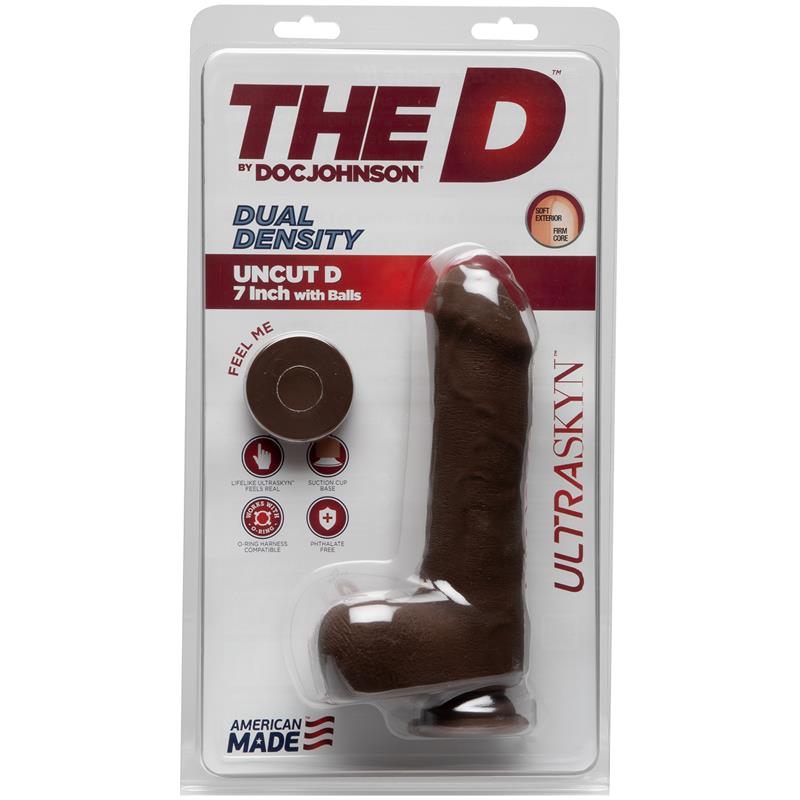 DILDO DUAL DENSITY COM TESTÍCULOS 7" ULTRASKYN MULATO