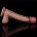 DUAL LAYERED PLATINUM SILICONE DILDO 9"