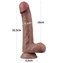 DUAL LAYERED PLATINUM SILICONE DILDO 9"