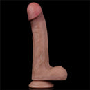 DUAL LAYERED PLATINUM SILICONE DILDO 9"