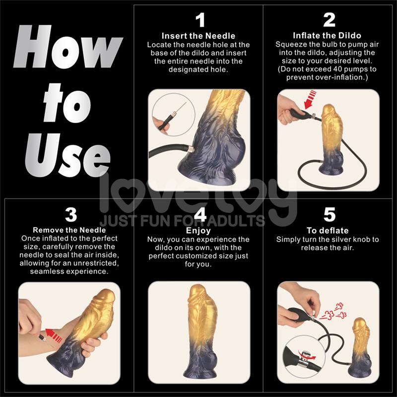 DILDO INSUFLÁVEL SILICONE DUPLA DENSIDADE 8"