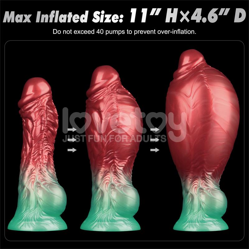 DILDO INSUFLÁVEL SILICONE DUPLA DENSIDADE 8"